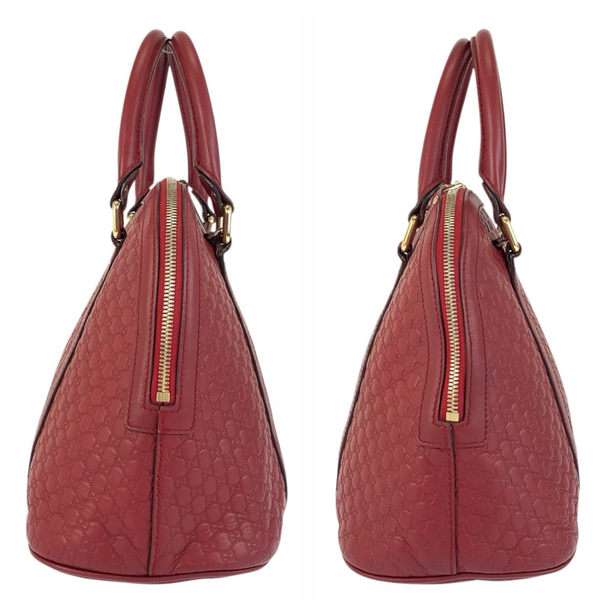 22141
GUCCI グッチ マイクログッチシマ レッド ゴールド金具 レザー 449663 ハンドバッグ ショルダーバッグ 2way レディース ABP56