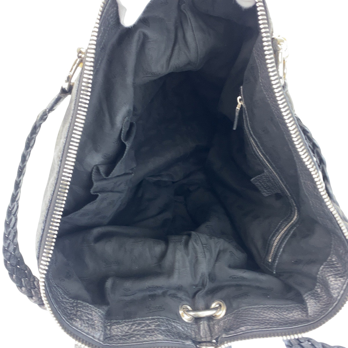 22142
GUCCI グッチ バンブー ブラック 黒 シルバー金具 レザー 232927 トートバッグ ショルダーバッグ レディース ABP63