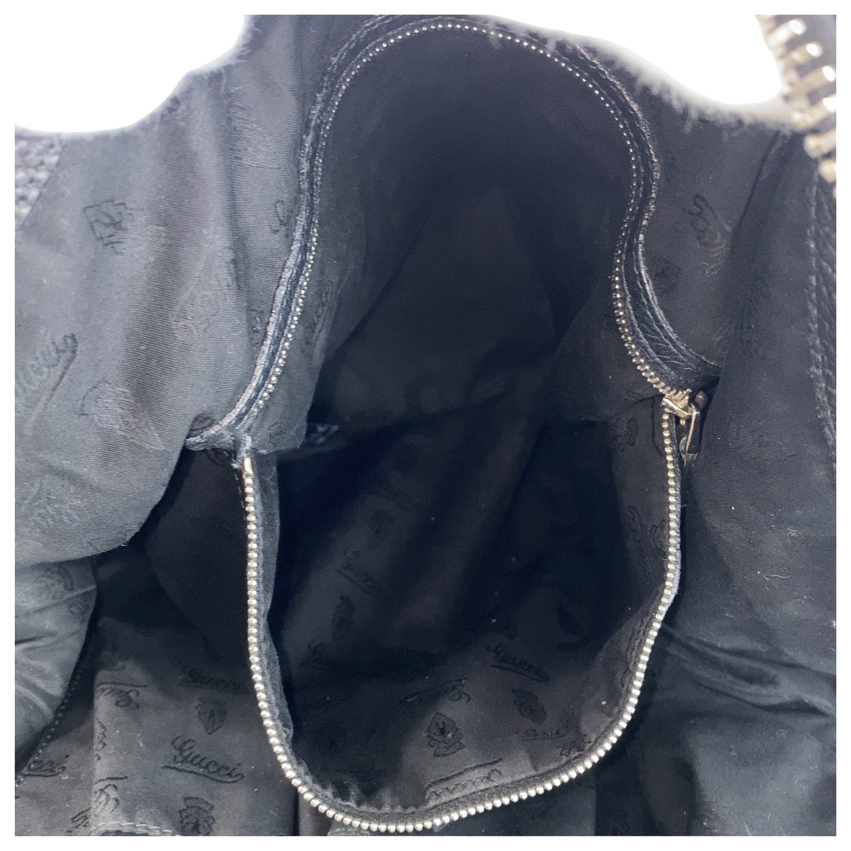 22142
GUCCI グッチ バンブー ブラック 黒 シルバー金具 レザー 232927 トートバッグ ショルダーバッグ レディース ABP63