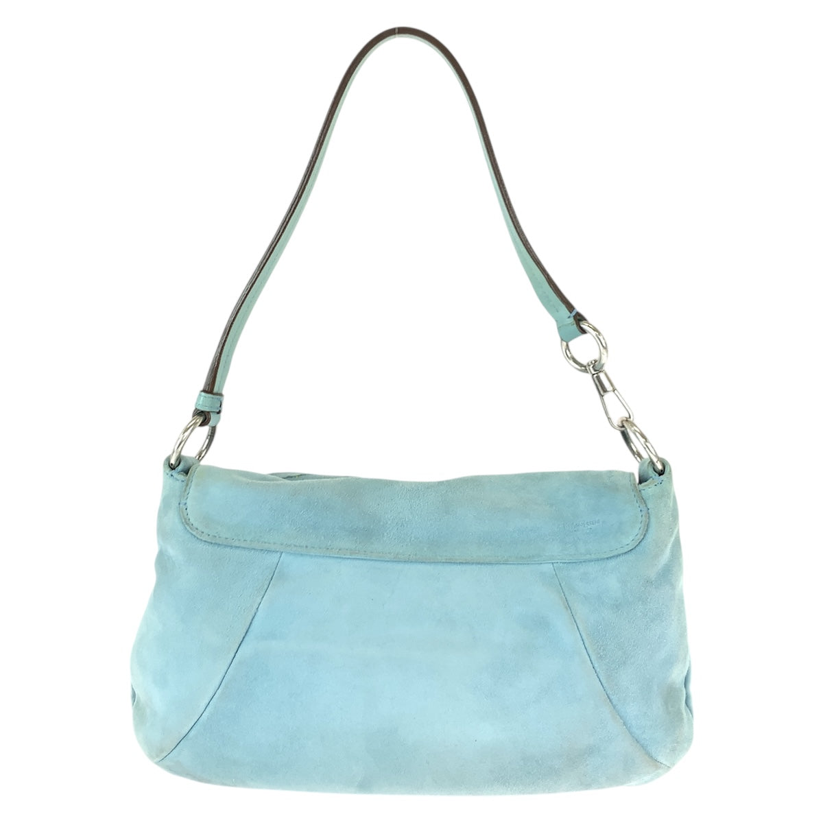 22143
YVES SAINT LAURENT イヴ サンローラン ヴィンテージ ナジャ ライトブルー シルバー金具 / スエード ショルダーバッグ レディース B4