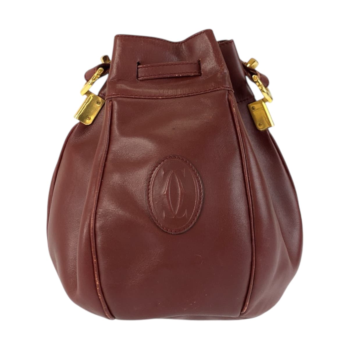 22144
CARTIER カルティエ マストライン ボルドー ゴールド金具 レザー ショルダーバッグ レディース B5