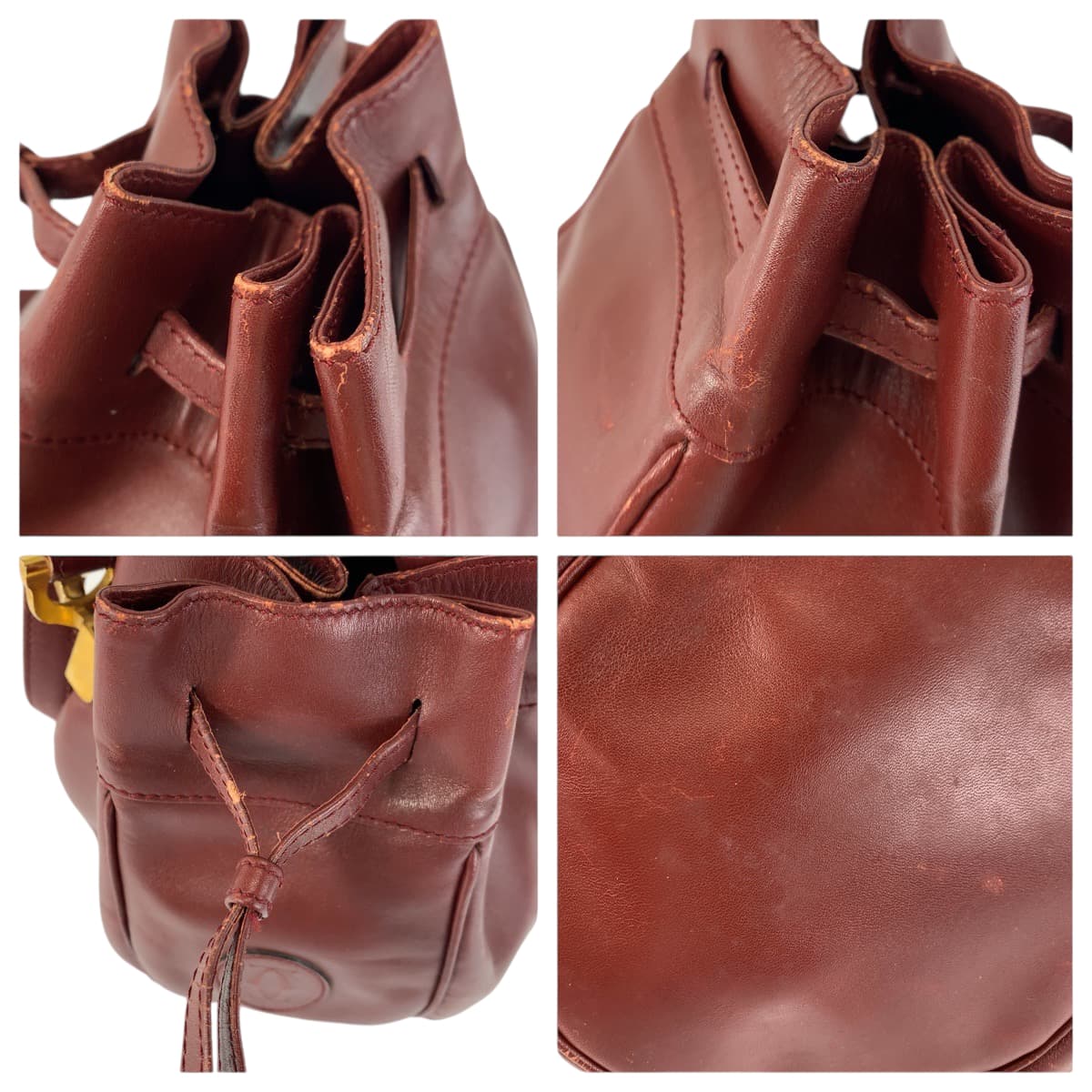 22144
CARTIER カルティエ マストライン ボルドー ゴールド金具 レザー ショルダーバッグ レディース B5