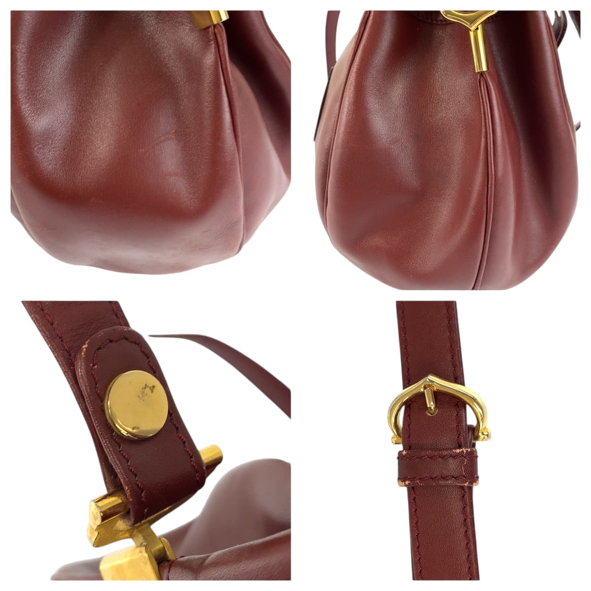 22144
CARTIER カルティエ マストライン ボルドー ゴールド金具 レザー ショルダーバッグ レディース B5