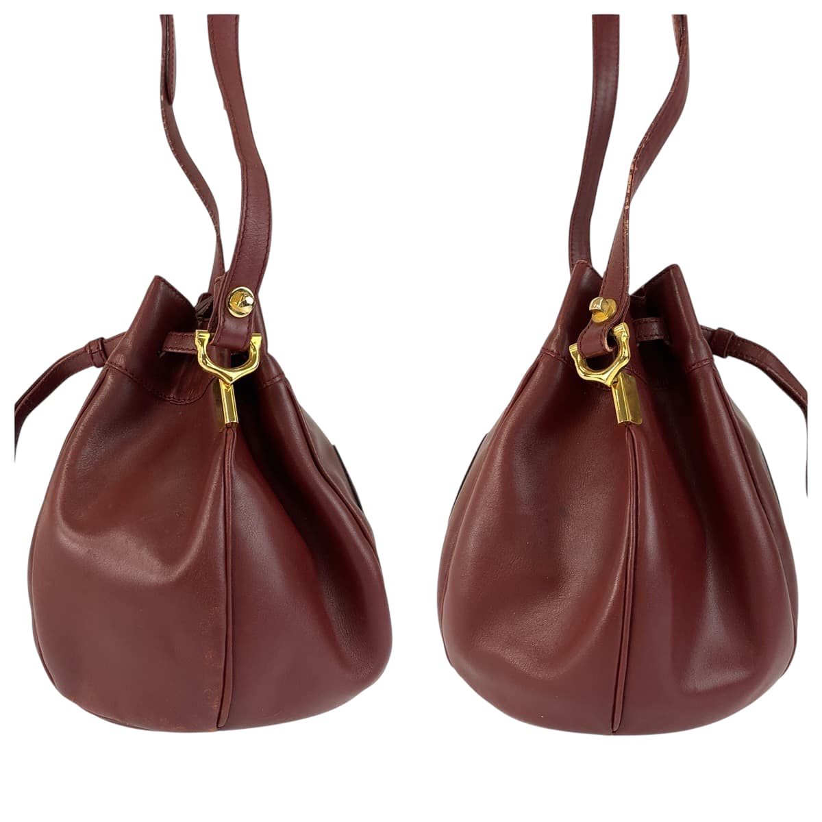 22144
CARTIER カルティエ マストライン ボルドー ゴールド金具 レザー ショルダーバッグ レディース B5