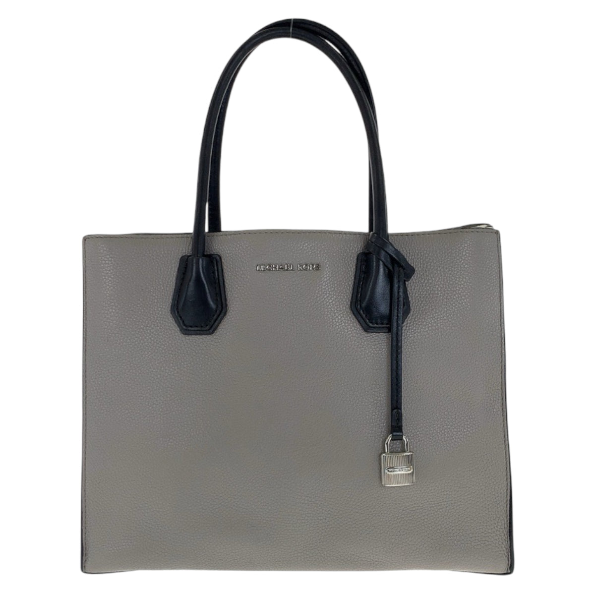 22146
Michael Kors マイケルコース グレー ホワイト ブラック シルバー金具 レザー トートバッグ ハンドバッグ レディース AB7