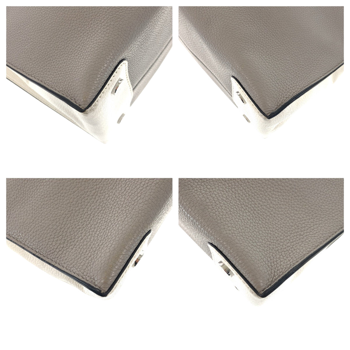 22146
Michael Kors マイケルコース グレー ホワイト ブラック シルバー金具 レザー トートバッグ ハンドバッグ レディース AB7