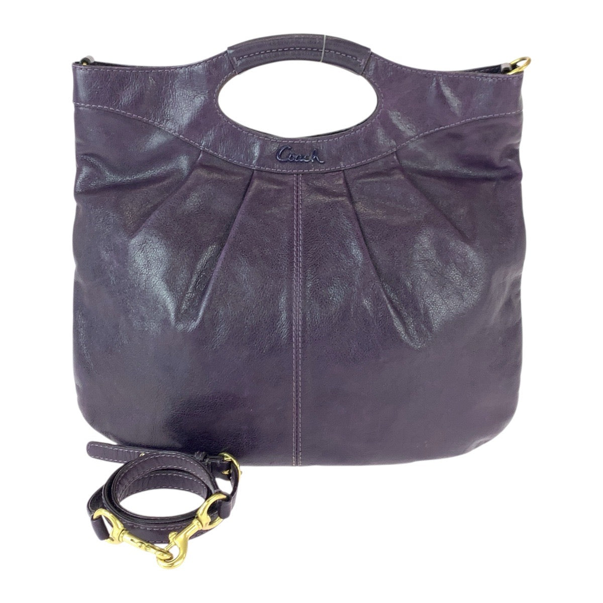 22148
COACH コーチ 2way パープル ゴールド金具 レザー E0967 ショルダーバッグ ハンドバッグ レディース ABP12