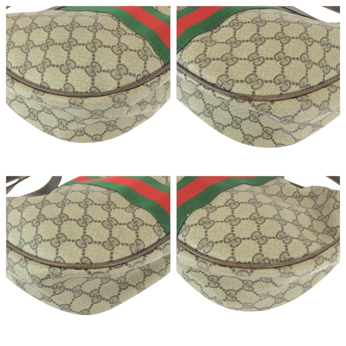 22150
GUCCI グッチ シェリーライン ベージュ ブラウン GGスプリームキャンバス / レザー ショルダーバッグ ポシェット レディース ABP28