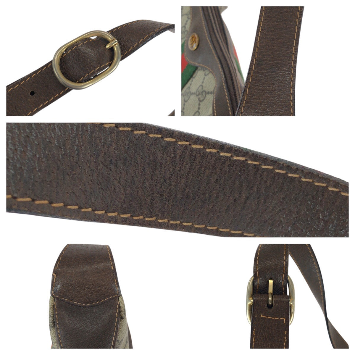 22150
GUCCI グッチ シェリーライン ベージュ ブラウン GGスプリームキャンバス / レザー ショルダーバッグ ポシェット レディース ABP28
