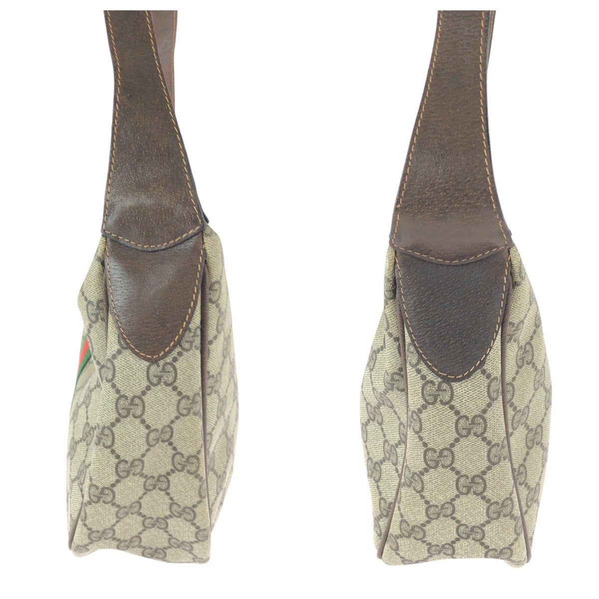 22150
GUCCI グッチ シェリーライン ベージュ ブラウン GGスプリームキャンバス / レザー ショルダーバッグ ポシェット レディース ABP28