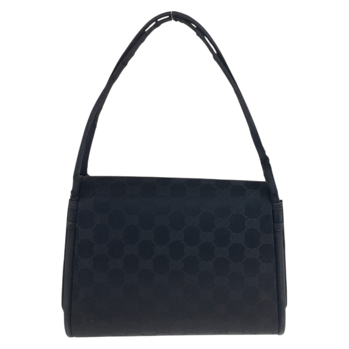 22151
GUCCI グッチ ヴィンテージ GG柄 ブラック 黒 ゴールド金具 サテン ハンドバッグ レディース AB21