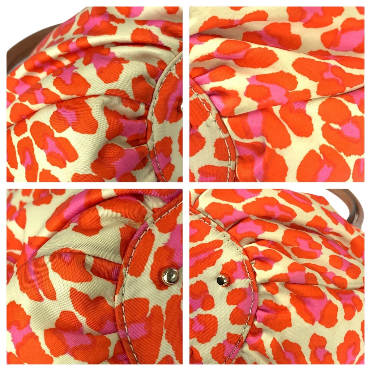 22154
Kate Spade ケイトスペード オレンジ ブラウン ゴールド金具 ナイロン / レザー PXRU1696 トートバッグ ショルダーバッグ レディース A8