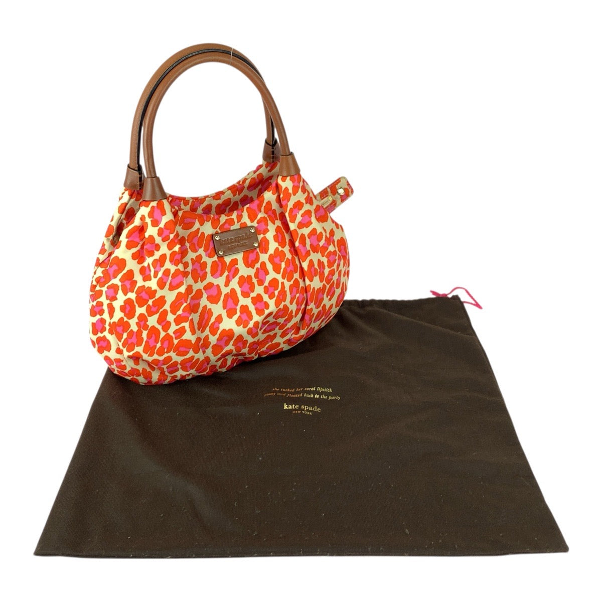 22154
Kate Spade ケイトスペード オレンジ ブラウン ゴールド金具 ナイロン / レザー PXRU1696 トートバッグ ショルダーバッグ レディース A8