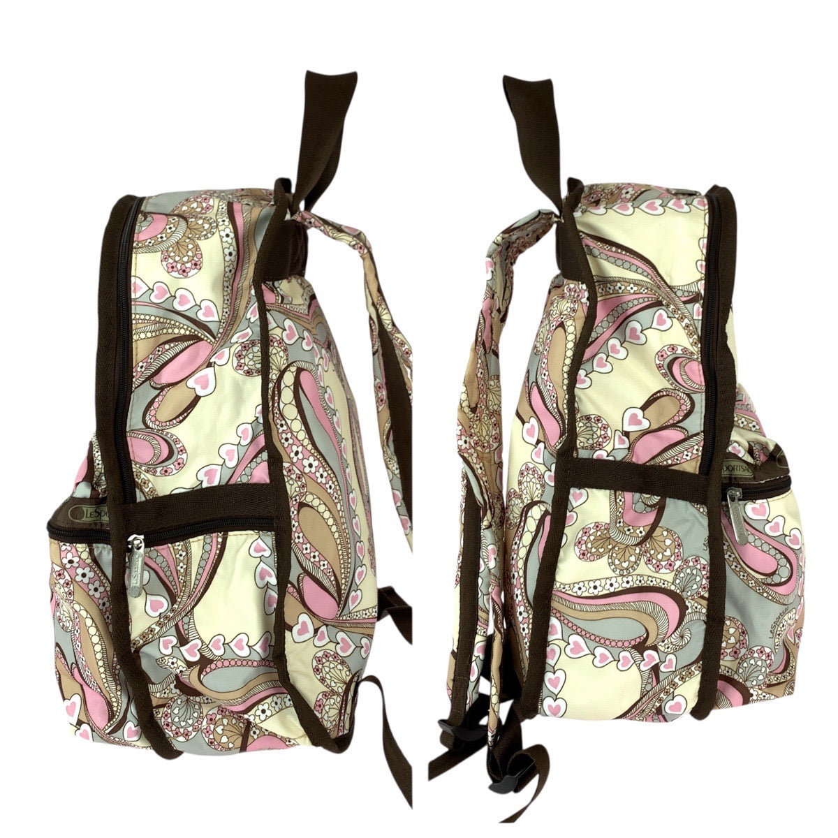 22157
LeSportsac レスポートサック ハート&ベイズリー ベージュ マルチカラー ナイロン リュック・デイパック バックパック レディース A7