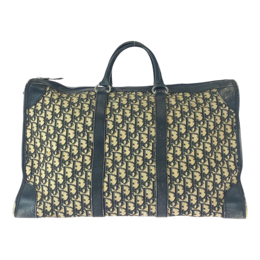 22160
Christian Dior クリスチャンディオール トロッター ネイビー ベージュ シルバー金具 キャンバス / レザー ボストンバッグ トラベルバッグ ハンドバッグ レディース AB42