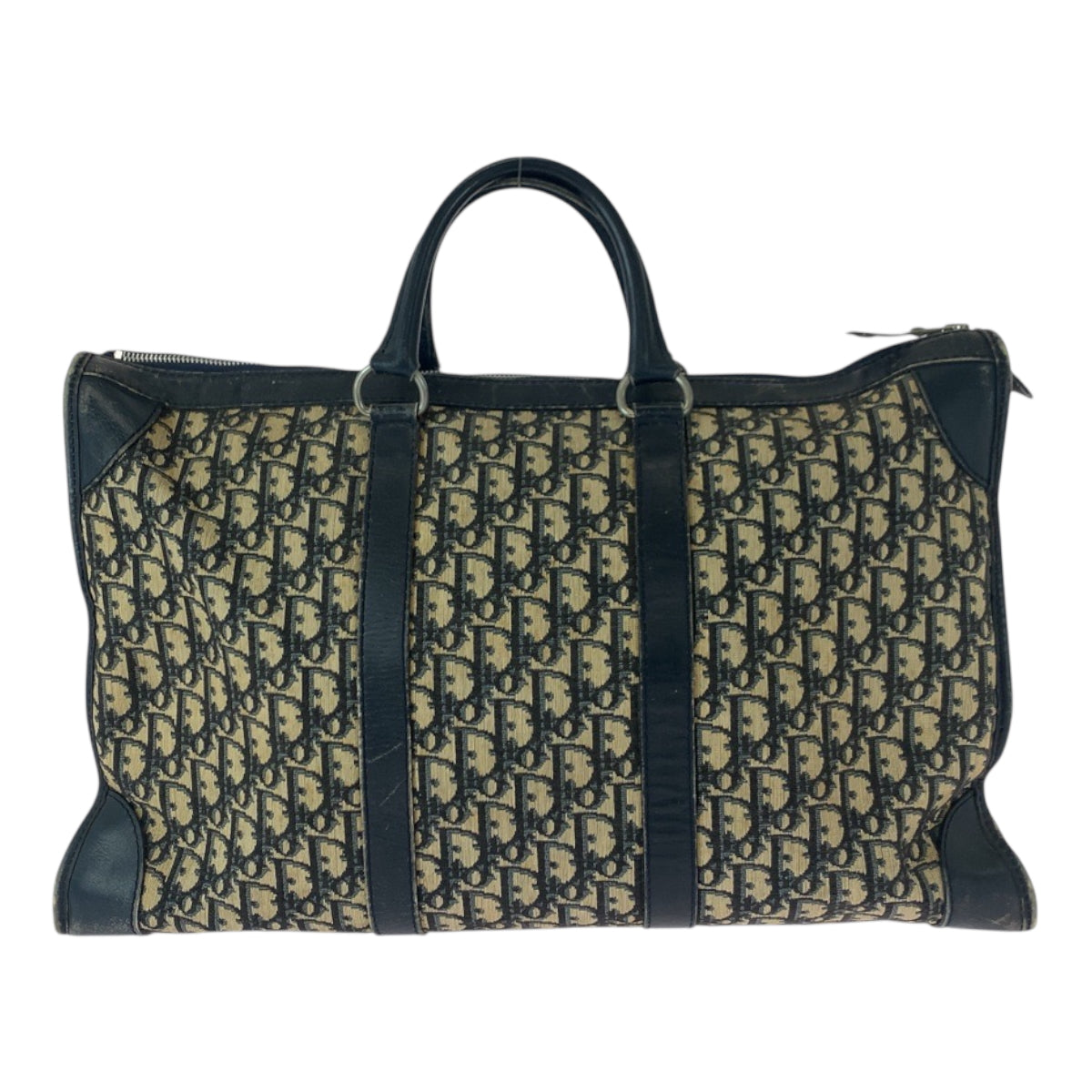 22160
Christian Dior クリスチャンディオール トロッター ネイビー ベージュ シルバー金具 キャンバス / レザー ボストンバッグ トラベルバッグ ハンドバッグ レディース AB42