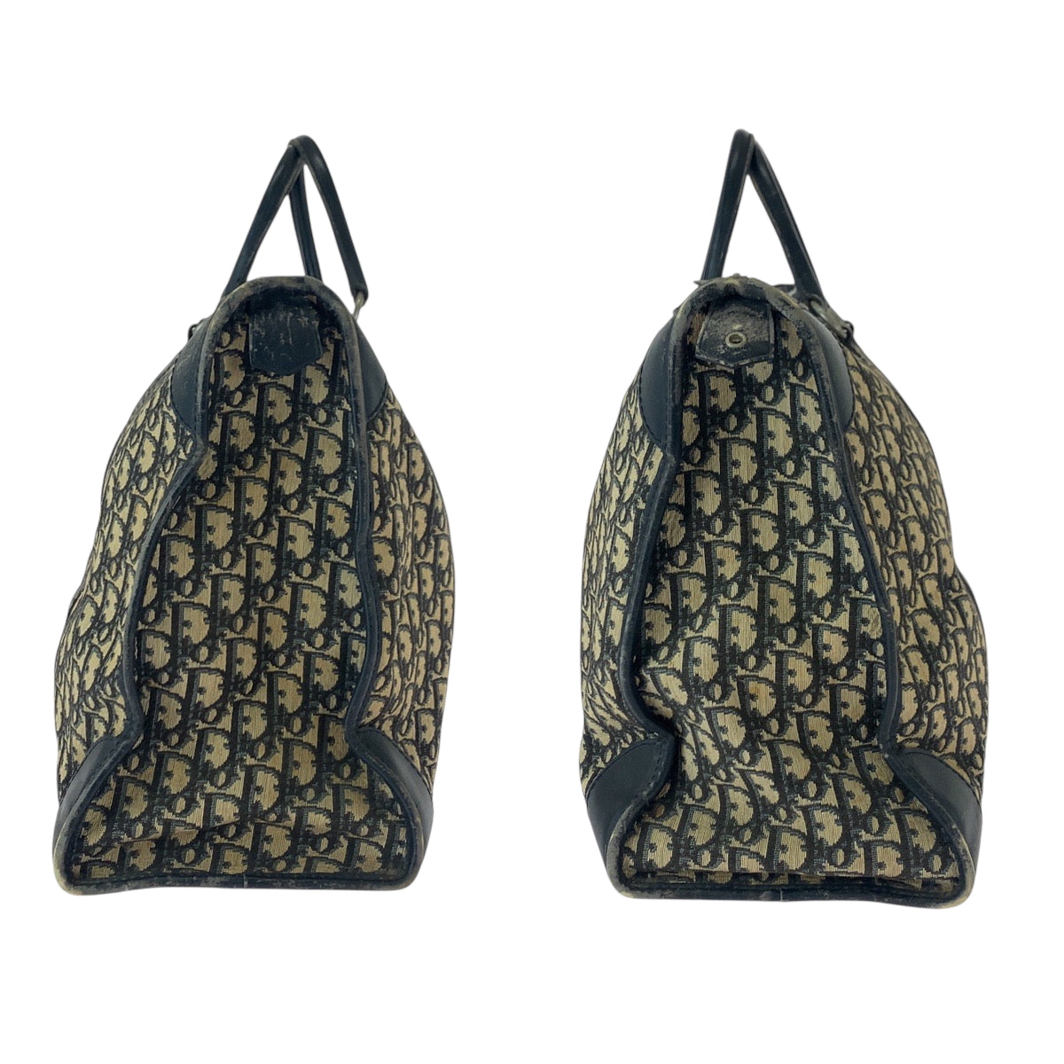 22160
Christian Dior クリスチャンディオール トロッター ネイビー ベージュ シルバー金具 キャンバス / レザー ボストンバッグ トラベルバッグ ハンドバッグ レディース AB42