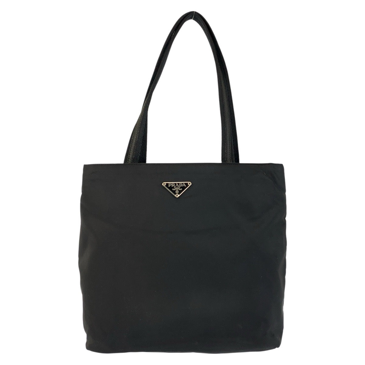 22164
PRADA Tessuto Triangle Logo Plate Black Silver Hardware Nylon Tote Bag Shoulder Bag Ladies AB30