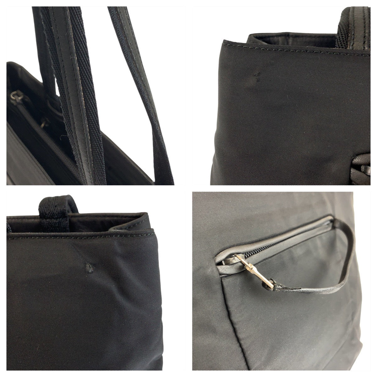 22164
PRADA Tessuto Triangle Logo Plate Black Silver Hardware Nylon Tote Bag Shoulder Bag Ladies AB30