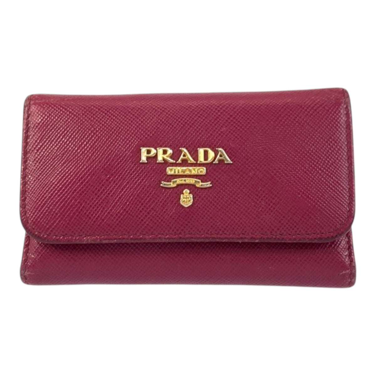 22166
PRADA プラダ サフィアーノ ロゴ ピンク ゴールド金具 レザー 197A キーケース 6連 レディース B3
