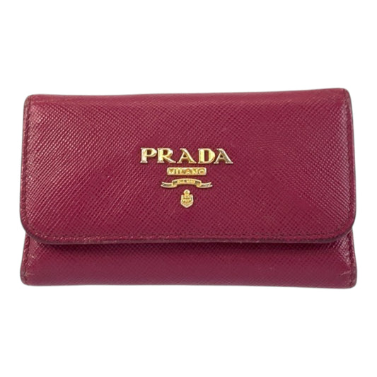 22166
PRADA プラダ サフィアーノ ロゴ ピンク ゴールド金具 レザー 197A キーケース 6連 レディース B3