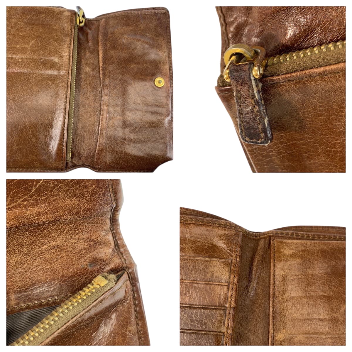 22167
MIUMIU Miu Miu Matelassé Brown Gold Hardware Leather 194 Bi-fold Wallet Compact Wallet Women's B3