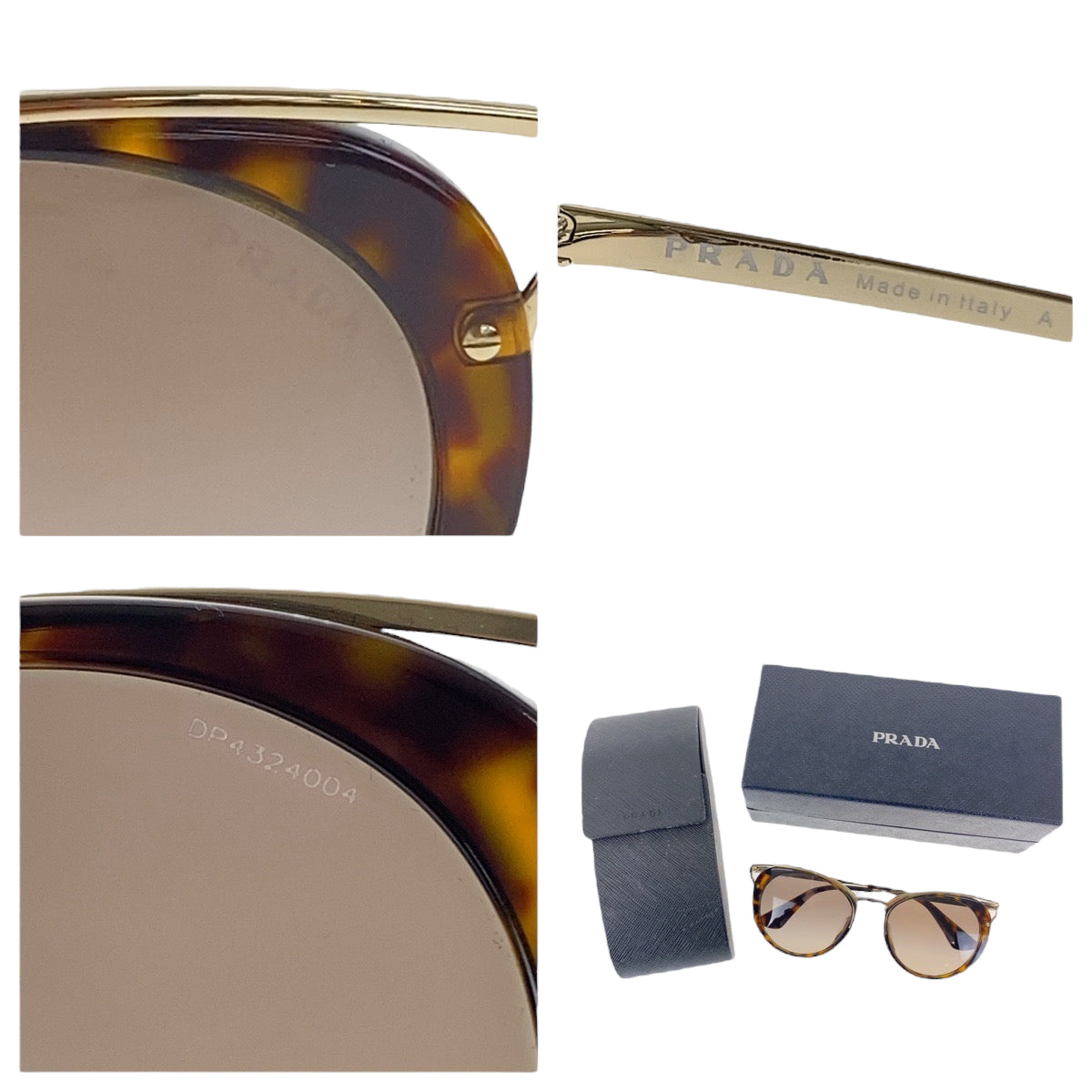 22169
PRADA プラダ マーブル ブラウン ゴールド金具 メタル / プラスチック SPR 66T F 54 20 2AU 3D0 145 2N サングラス メガネ フォックス レディース A20