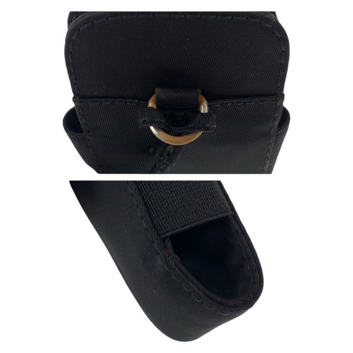 22170
PRADA プラダ テスート 三角ロゴプレート ブラック 黒 シルバー金具 ナイロン 携帯ケース シガレットケース IQOSケース 男女兼用 メンズ ABP2