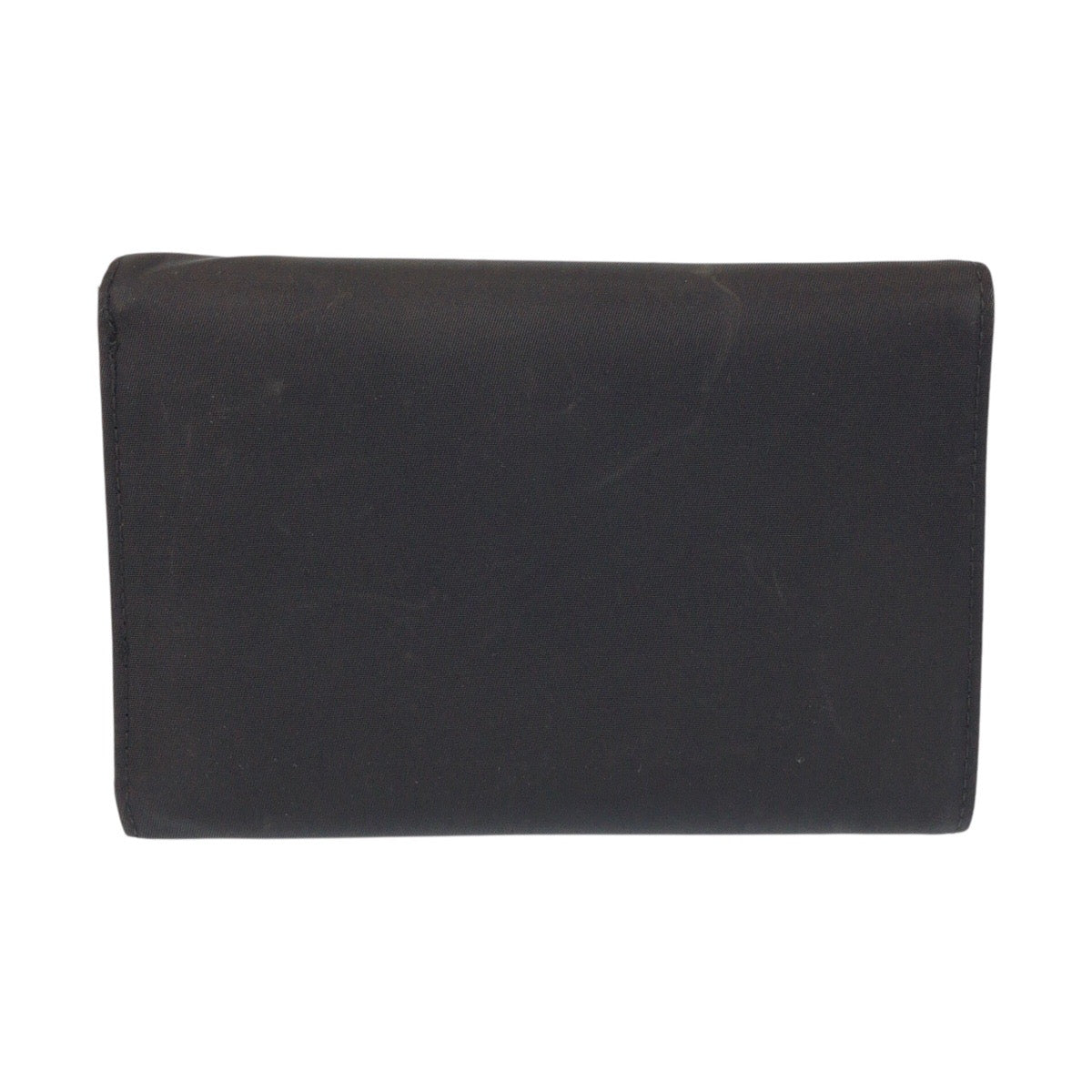 22173
PRADA Tessuto Triangle Logo Plate Black Silver Hardware Nylon / Leather 73 Bi-fold Wallet Compact Wallet Women's AB