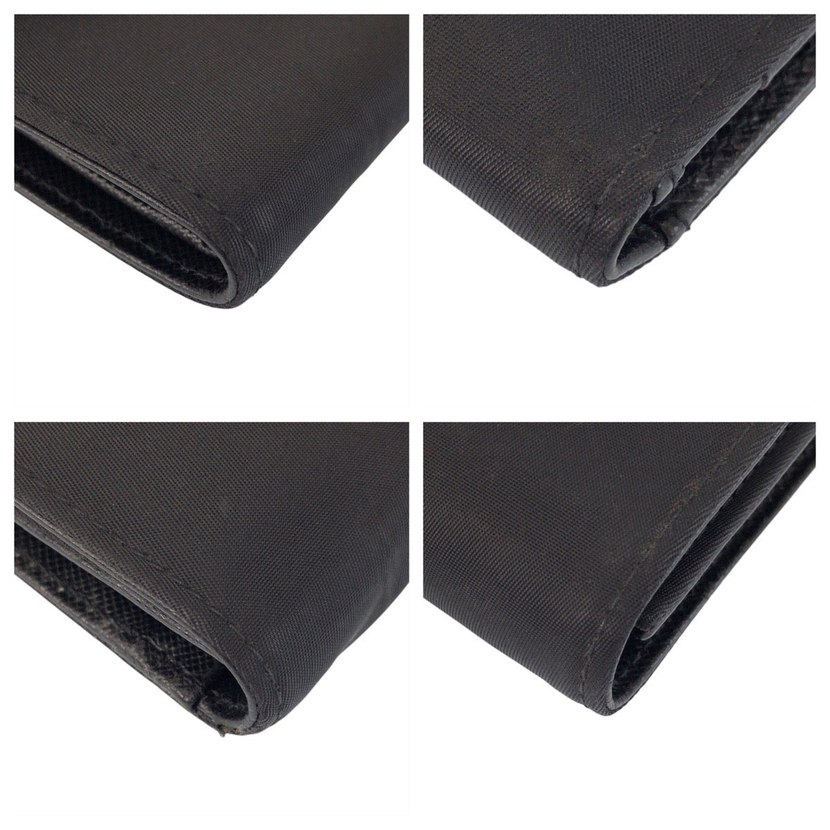 22173
PRADA Tessuto Triangle Logo Plate Black Silver Hardware Nylon / Leather 73 Bi-fold Wallet Compact Wallet Women's AB