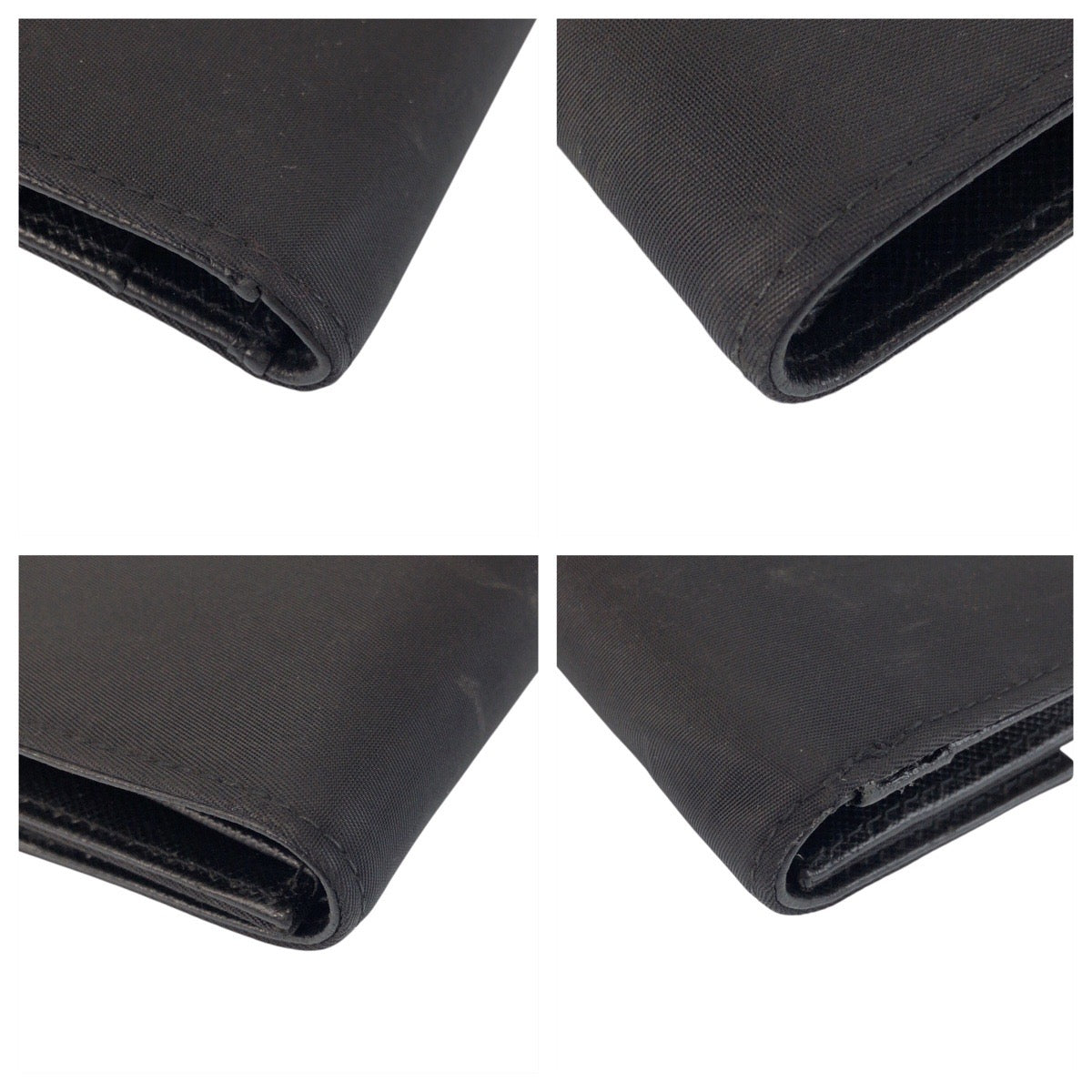 22173
PRADA Tessuto Triangle Logo Plate Black Silver Hardware Nylon / Leather 73 Bi-fold Wallet Compact Wallet Women's AB