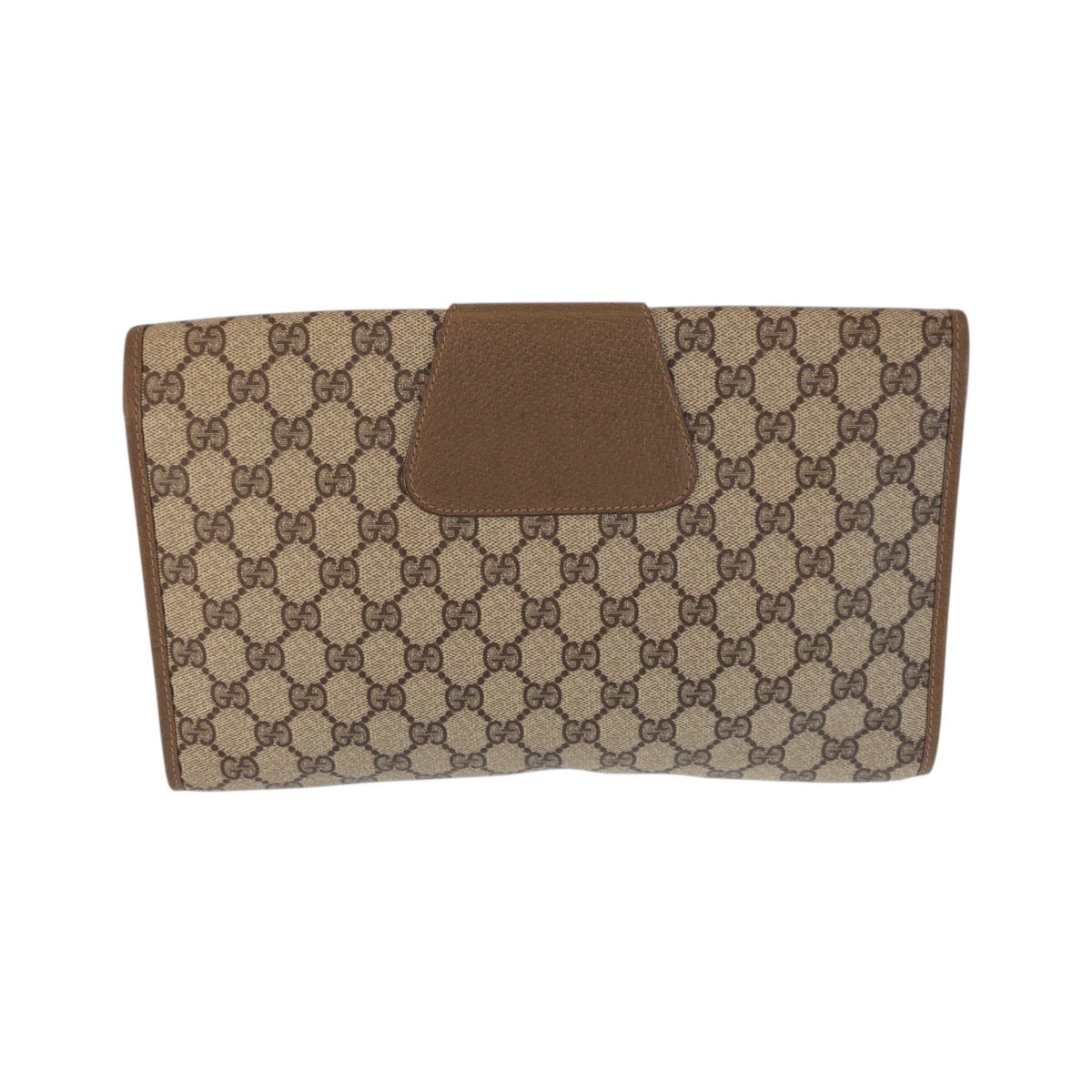 22174
GUCCI Vintage Sherry Line Old Gucci Beige Brown Gold Hardware PVC / Leather 89 01 031 Clutch Bag Second Bag Men's ABP23