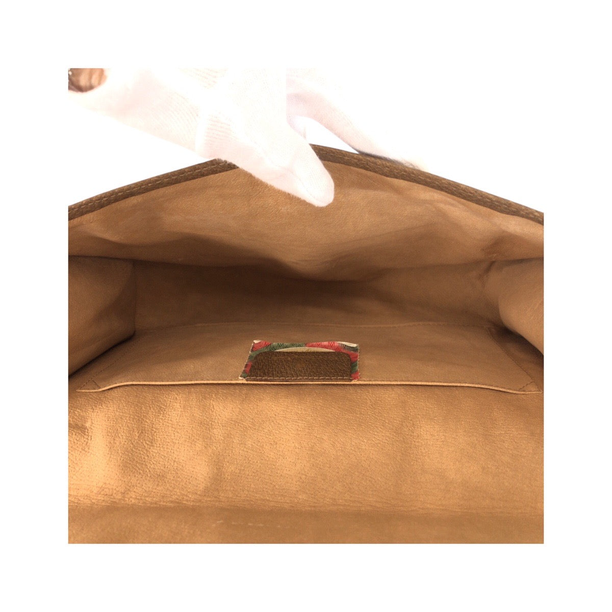 22174
GUCCI Vintage Sherry Line Old Gucci Beige Brown Gold Hardware PVC / Leather 89 01 031 Clutch Bag Second Bag Men's ABP23