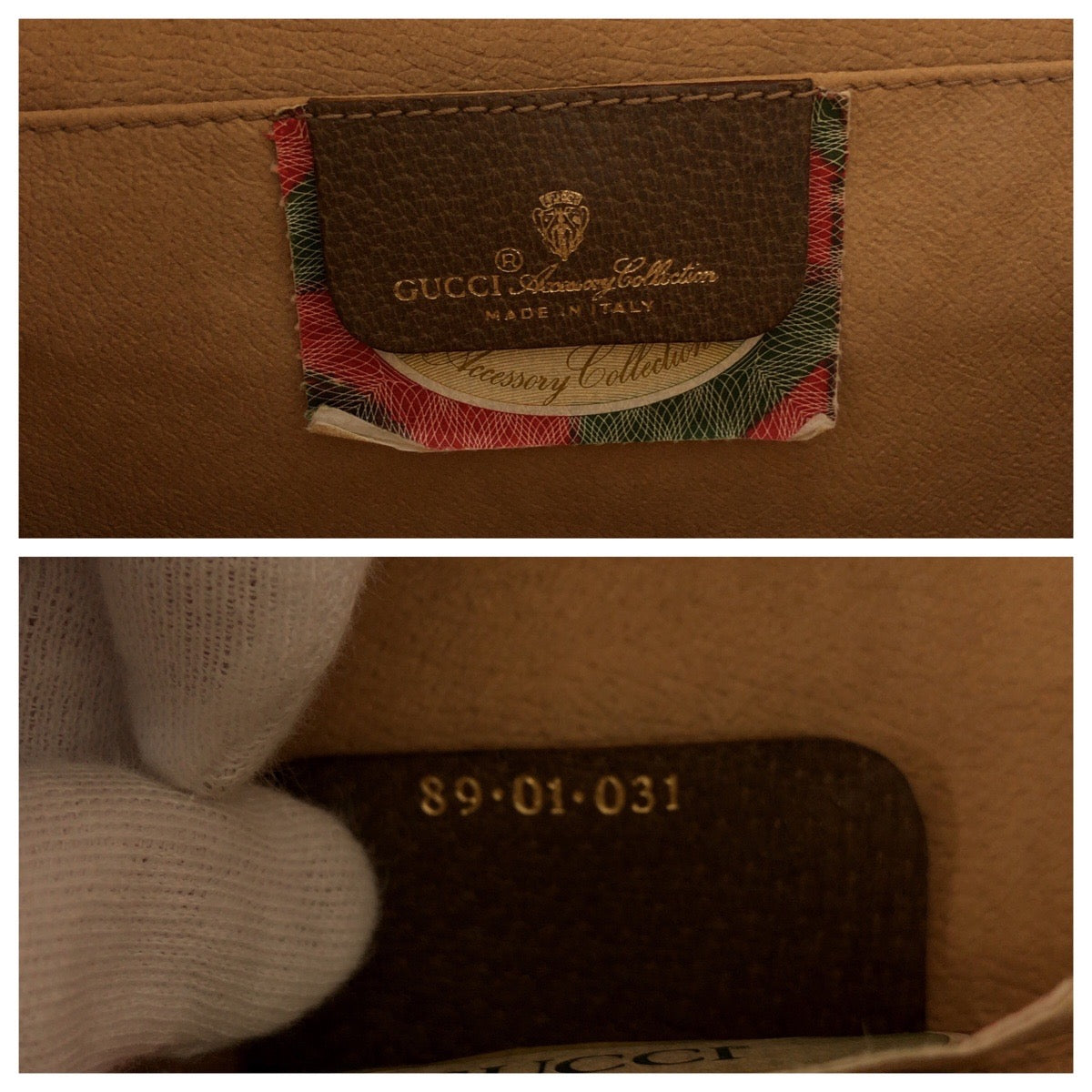 22174
GUCCI Vintage Sherry Line Old Gucci Beige Brown Gold Hardware PVC / Leather 89 01 031 Clutch Bag Second Bag Men's ABP23