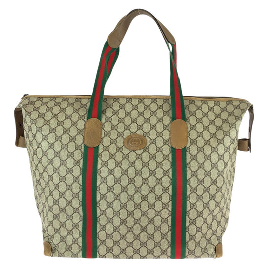 22175
GUCCI グッチ ヴィンテージ シェリーライン オールドグッチ ベージュ ブラウン GGスプリームキャンバス / レザー 89.19.012 ボストンバッグ トラベルバッグ ショルダーバッグ レディース ABP45