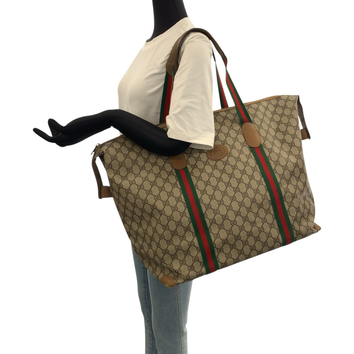 22175
GUCCI グッチ ヴィンテージ シェリーライン オールドグッチ ベージュ ブラウン GGスプリームキャンバス / レザー 89.19.012 ボストンバッグ トラベルバッグ ショルダーバッグ レディース ABP45