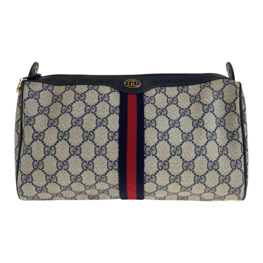 22176
GUCCI グッチ ヴィンテージ シェリーライン グレー ネイビー ゴールド金具 GGスプリームキャンバス 41 02 017 クラッチバッグ セカンドバッグ メンズ AB15