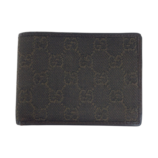 22180
GUCCI グッチ ブラウン ダークブラウン GGキャンバス 150403 2184 折財布 コンパクトウォレット メンズ B2