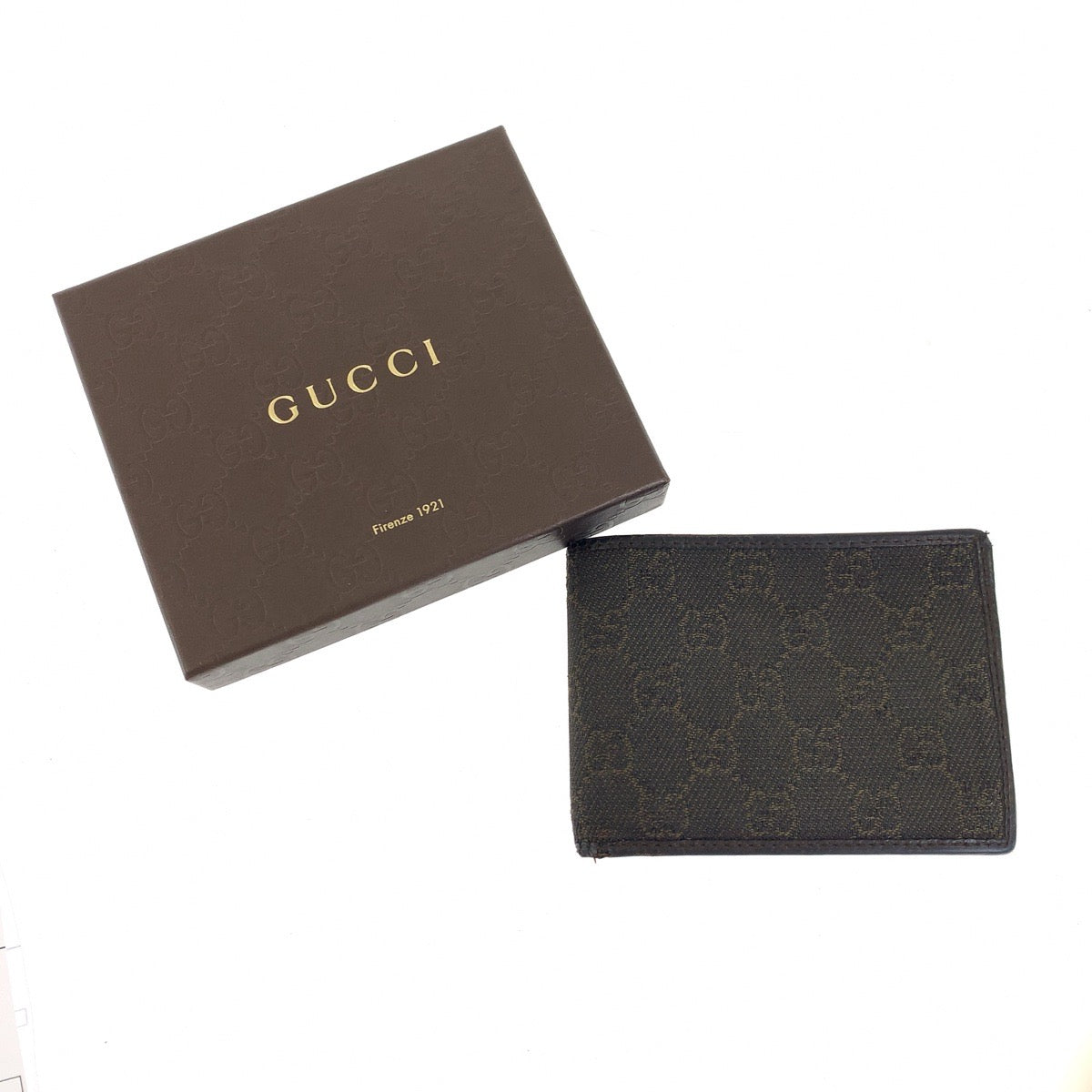 22180
GUCCI グッチ ブラウン ダークブラウン GGキャンバス 150403 2184 折財布 コンパクトウォレット メンズ B2
