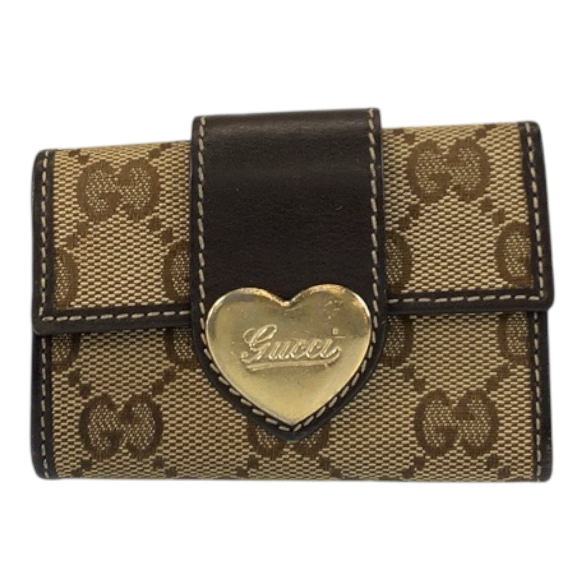 22181
GUCCI Beige Brown Gold Hardware GG Canvas / Leather 203551 Key Case 6 Hooks Women's B2