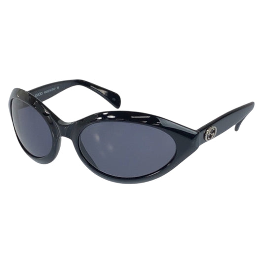 22182
GUCCI グッチ インターロッキング ブラック 黒 シルバー金具 プラスチック GG 2402/N/S 807 61□19 サングラス 男女兼用 オーバル レディース AB7