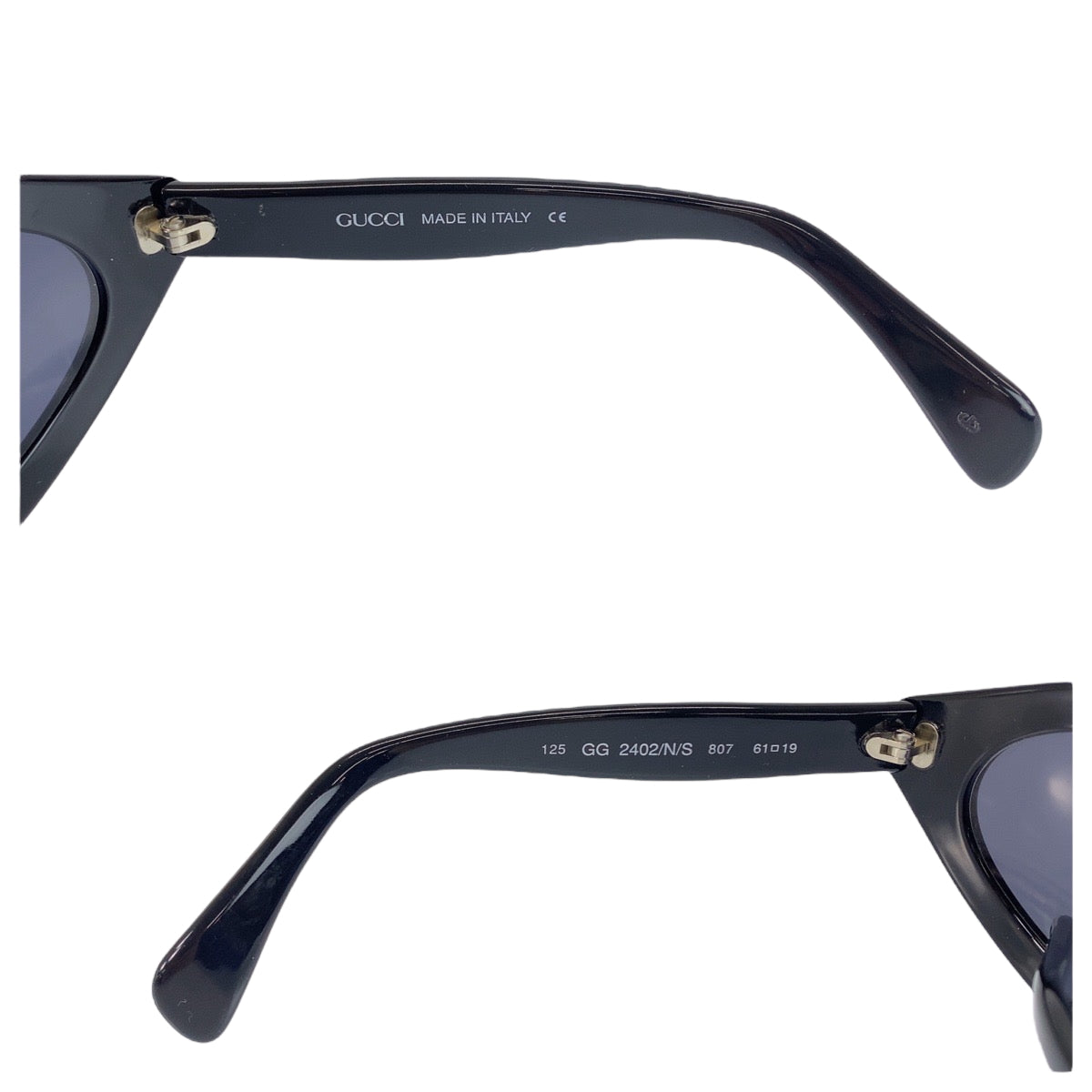 22182
GUCCI グッチ インターロッキング ブラック 黒 シルバー金具 プラスチック GG 2402/N/S 807 61□19 サングラス 男女兼用 オーバル レディース AB7