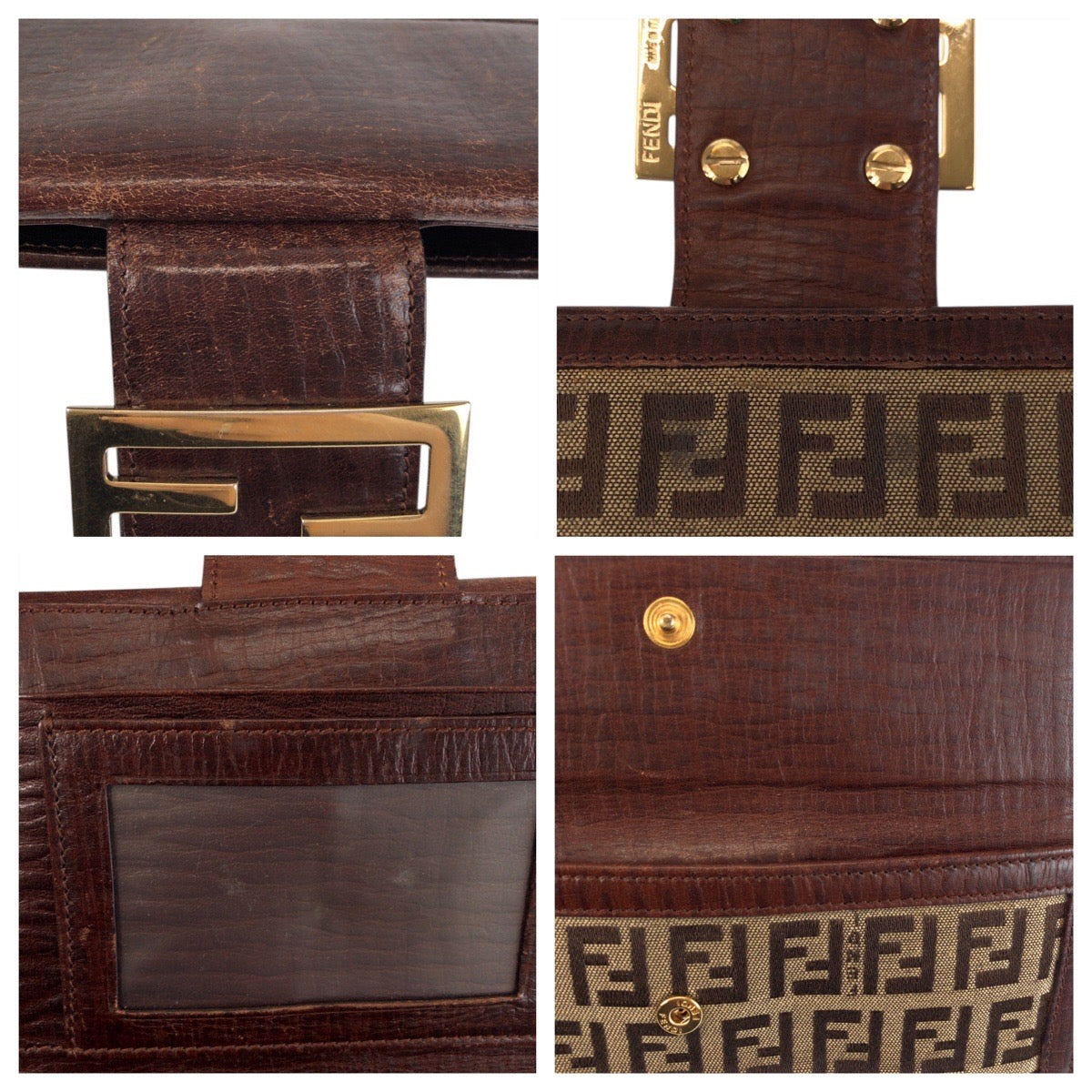 22184
FENDI フェンディ ズッカ ブラウン ベージュ ゴールド金具 レザー / キャンバス 89179 長財布 ロングウォレット レディース AB5
