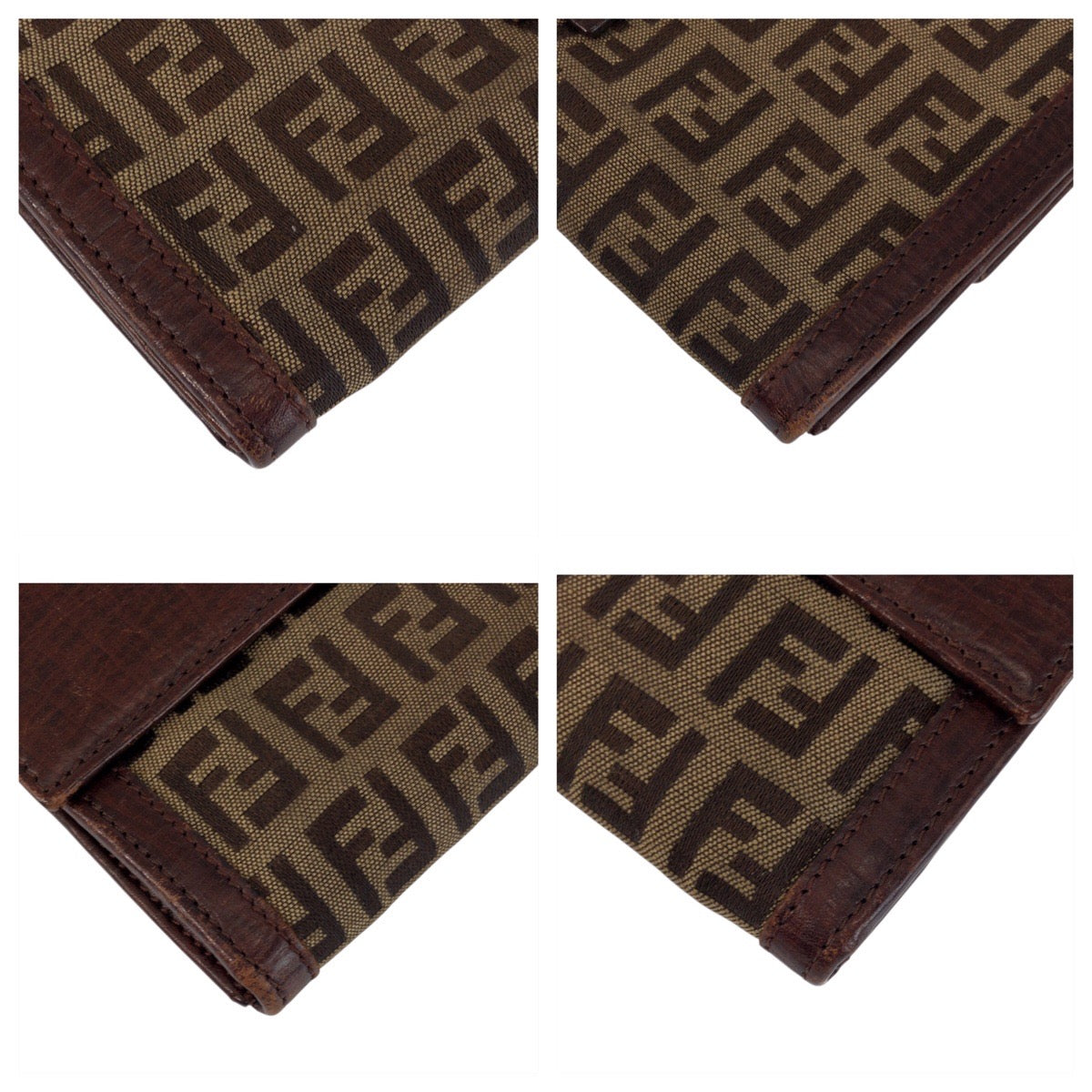 22184
FENDI フェンディ ズッカ ブラウン ベージュ ゴールド金具 レザー / キャンバス 89179 長財布 ロングウォレット レディース AB5
