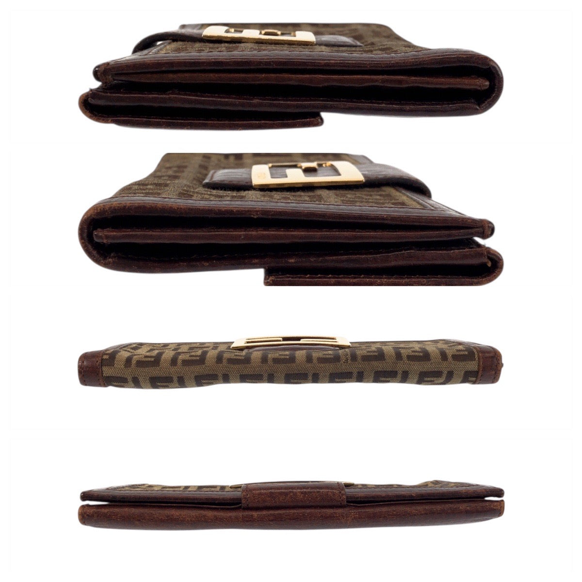 22184
FENDI フェンディ ズッカ ブラウン ベージュ ゴールド金具 レザー / キャンバス 89179 長財布 ロングウォレット レディース AB5