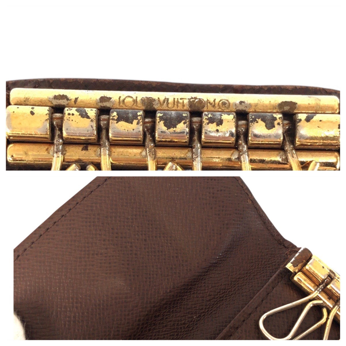 22185
LOUIS VUITTON ルイヴィトン ダミエ ミュルティクレ 6 ブラウン ゴールド金具 PVC N62630 キーケース 6連 男女兼用 レディース AB3