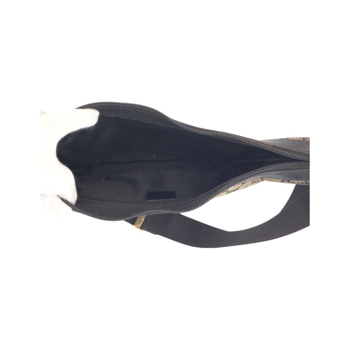 22186
GUCCI グッチ ベージュ ブラック ゴールド金具 GGキャンバス / レザー 019 0433 ショルダーバッグ ポシェット レディース B6