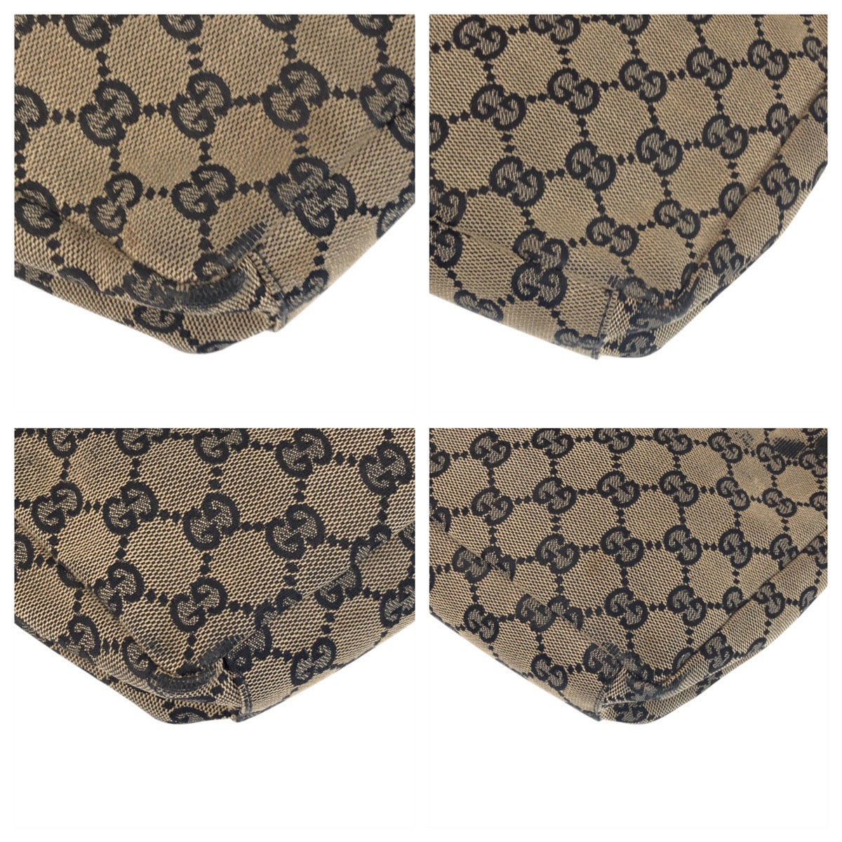 22186
GUCCI グッチ ベージュ ブラック ゴールド金具 GGキャンバス / レザー 019 0433 ショルダーバッグ ポシェット レディース B6