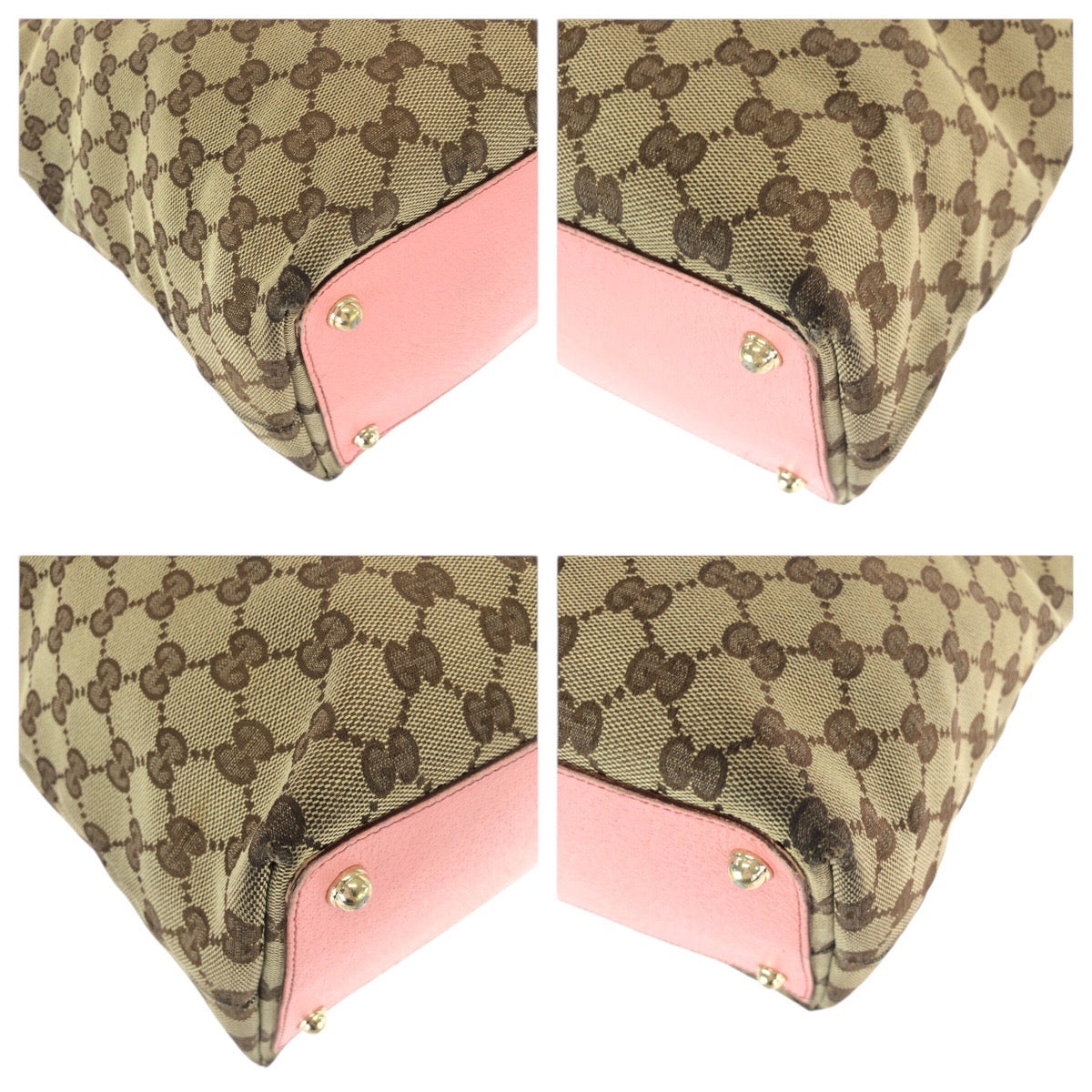 22187
GUCCI グッチ ブラウン ベージュ ピンク GGキャンバス / レザー 120836 トートバッグ ショルダーバッグ レディース AB10