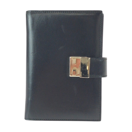 22190
GUCCI グッチ ブラック 黒 ゴールド金具 レザー 031 0416 1066 手帳カバー メンズ ABP7